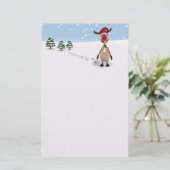 Kute Funny Reindeer Kerstboom - Stationery Briefpapier (Staand voorkant)