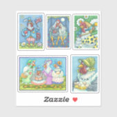 KUTE FUNNY ROOSTERS, CHICKENS EN HENS STICKER (Vel)