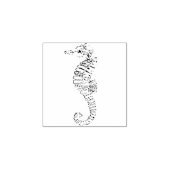 Kute Funny Seahorse Fish Zee Beach Nautical Kinder Rubberstempel (Afrduk)