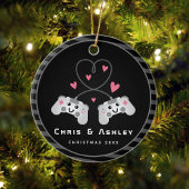 Kute gamer Couple Gaming Video Game Joystick Naam Keramisch Ornament