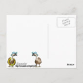 Kute gans met zomerse Petten en zonnebrillen Briefkaart (Achterkant)