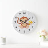 Kute geanimeerde aap met banaanklok grote klok (Huis)