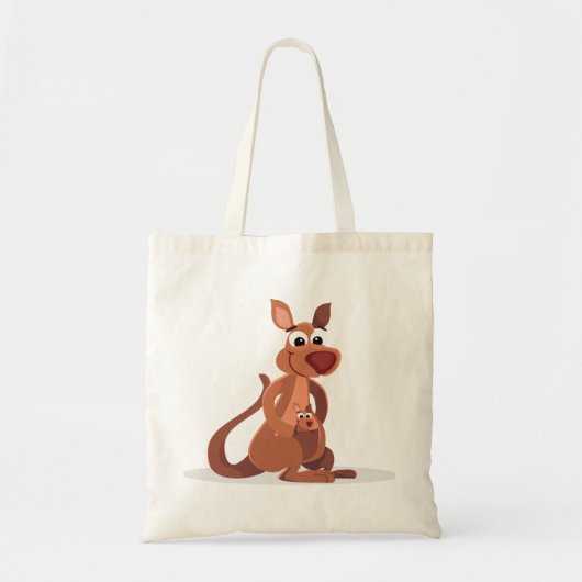 Kute geanimeerde Kangaroo met baby Tote Bag (Voorkant)