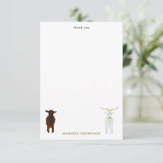 Kute geiten bedankkaart (Staand voorkant)