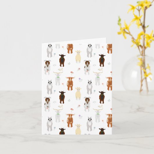 Kute geiten kaart (Gele Bloem)