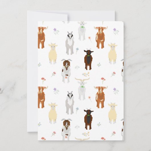 Kute geiten notitiekaartje (Achterkant)