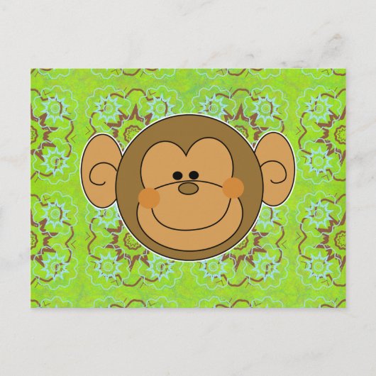 Kute Gekke aap Face Briefkaart (Voorkant)