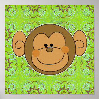 Kute Gekke aap Face Poster
