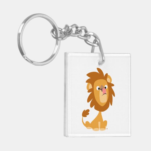 Kute Gekke Cartoon Lion AcrylSleutelhanger Sleutelhanger (Voorkant Links)
