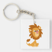 Kute Gekke Cartoon Lion AcrylSleutelhanger Sleutelhanger (Voorkant)