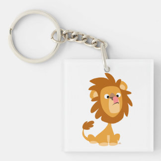 Kute Gekke Cartoon Lion AcrylSleutelhanger Sleutelhanger