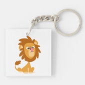 Kute Gekke Cartoon Lion AcrylSleutelhanger Sleutelhanger (Achterkant)