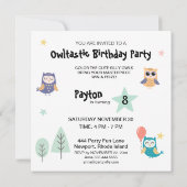 *~* Kute GEKKE OWLS  KLEUR ME verjaardag Kaart (Achterkant)