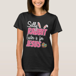 Kute Gekke Rabbit Pasen is voor Jezus Christenen. T-shirt
