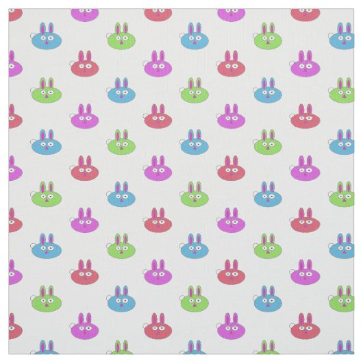 Kute gekleurde Bunnies Stof (Swatch)