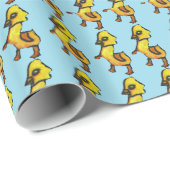 Kute gele illustratie Paaseenden Cadeaupapier (Rol Hoek)