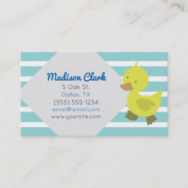 Kute gele slok met blauwe strepen Visitekaartjes