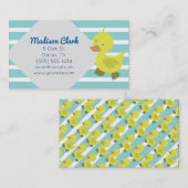 Kute gele slok met blauwe strepen Visitekaartjes (Voorkant / Achterkant)