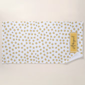 Kute gele sterren Patroonhanddoeken Strandlaken (Voorkant)