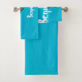 Kute, gelukkig zee monsterplesiosaur cartoon bad handdoek (Insitu)