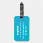 Kute, gelukkig zee monsterplesiosaur cartoon bagagelabel (Achterkant verticaal)