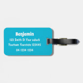 Kute, gelukkig zee monsterplesiosaur cartoon bagagelabel (Achterkant horizontaal)