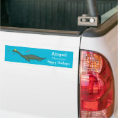 Kute, gelukkig zee monsterplesiosaur cartoon bumpersticker (Op Truck)