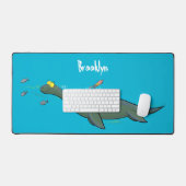 Kute, gelukkig zee monsterplesiosaur cartoon bureaumat (Keyboard & Muis)