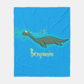 Kute, gelukkig zee monsterplesiosaur cartoon fleece deken (Voorkant)