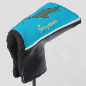 Kute, gelukkig zee monsterplesiosaur cartoon golfheadcover (3/4 voorkant)