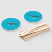 Kute, gelukkig zee monsterplesiosaur cartoon handwaaier (Niet-gemonteerd)