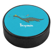 Kute, gelukkig zee monsterplesiosaur cartoon hockey puck (3/4)