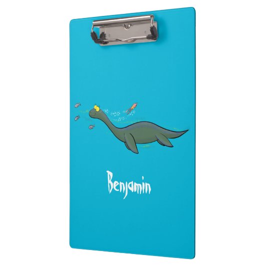 Kute, gelukkig zee monsterplesiosaur cartoon klembord (Links)