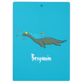 Kute, gelukkig zee monsterplesiosaur cartoon klembord (Achterkant)