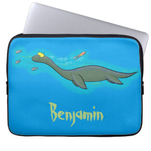 Kute, gelukkig zee monsterplesiosaur cartoon laptop sleeve