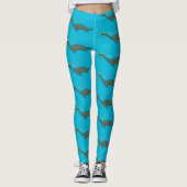 Kute, gelukkig zee monsterplesiosaur cartoon leggings (Voorkant)