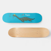 Kute, gelukkig zee monsterplesiosaur cartoon persoonlijk skateboard (Horizontaal)