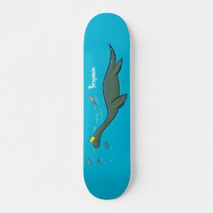 Kute, gelukkig zee monsterplesiosaur cartoon persoonlijk skateboard