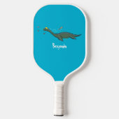 Kute, gelukkig zee monsterplesiosaur cartoon pickleball paddle (Achterkant)