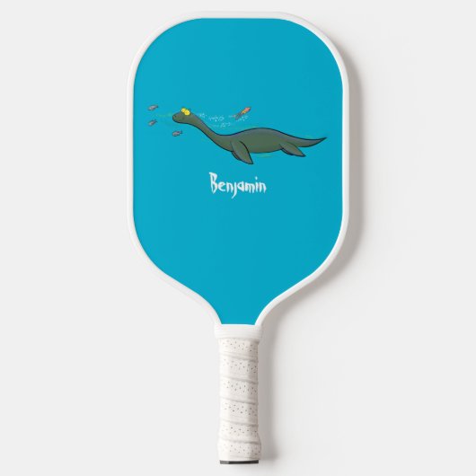 Kute, gelukkig zee monsterplesiosaur cartoon pickleball paddle (Voorkant)