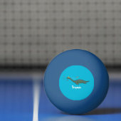 Kute, gelukkig zee monsterplesiosaur cartoon pingpongbal (Net)
