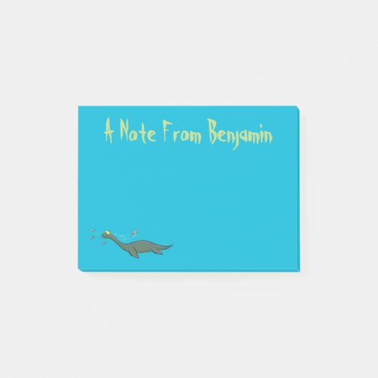 Kute, gelukkig zee monsterplesiosaur cartoon post-it® notes (Voorkant)