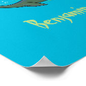 Kute, gelukkig zee monsterplesiosaur cartoon poster (Hoek)