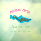 Kute, gelukkig zee monsterplesiosaur cartoon raamsticker (Vel 3)