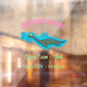 Kute, gelukkig zee monsterplesiosaur cartoon raamsticker (Vel 2)