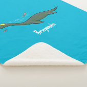 Kute, gelukkig zee monsterplesiosaur cartoon sherpa deken (3/4)