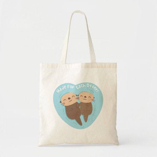 Kute gemaakt voor elke Otter Pun, blauw hart Tote Bag (Voorkant)