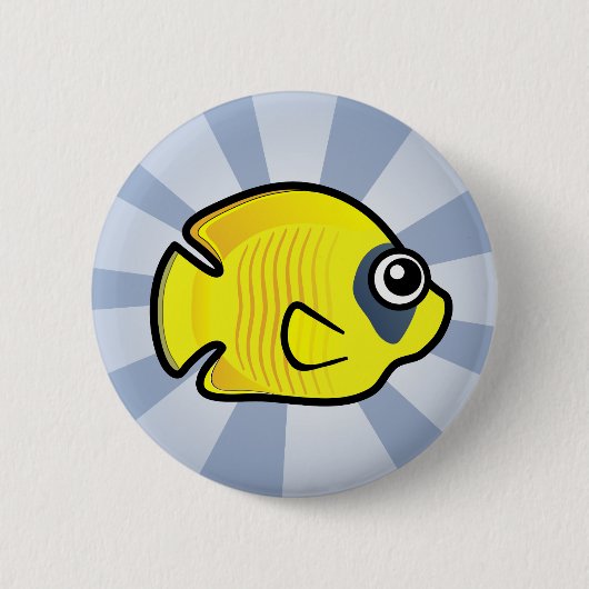 Kute gemaskerde Butterflyfish Ronde Button 5,7 Cm (Voorkant)