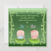 Kute Gender onthullen baby's in erwtenpeul Kaart (Achterkant)
