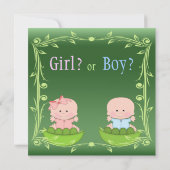 Kute Gender onthullen baby's in erwtenpeul Kaart (Achterkant)